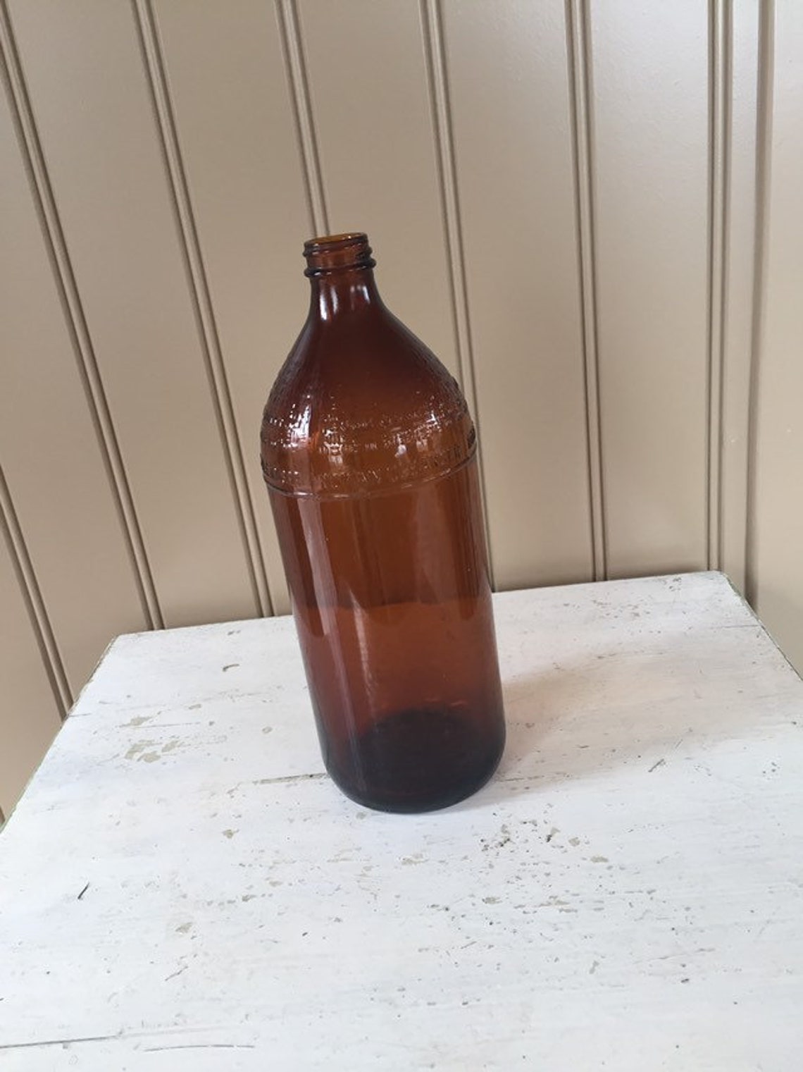 Amber or brown glass Roman Cleanser one quart bottle Etsy
