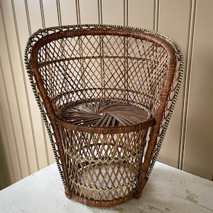 Rattan Peacock doll chair or plant stand 13 inch chair with 7 inch seat