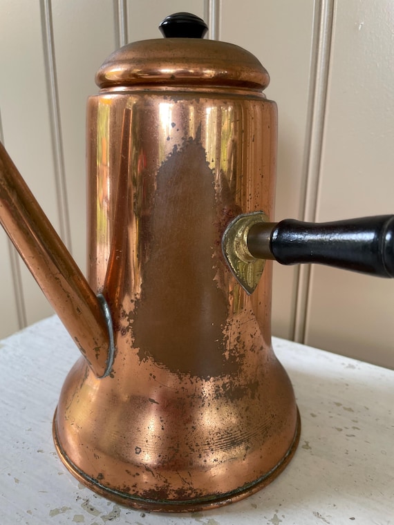 Rustic Copper and Brass Coffee or Chocolate Carafe Turkish Coffee