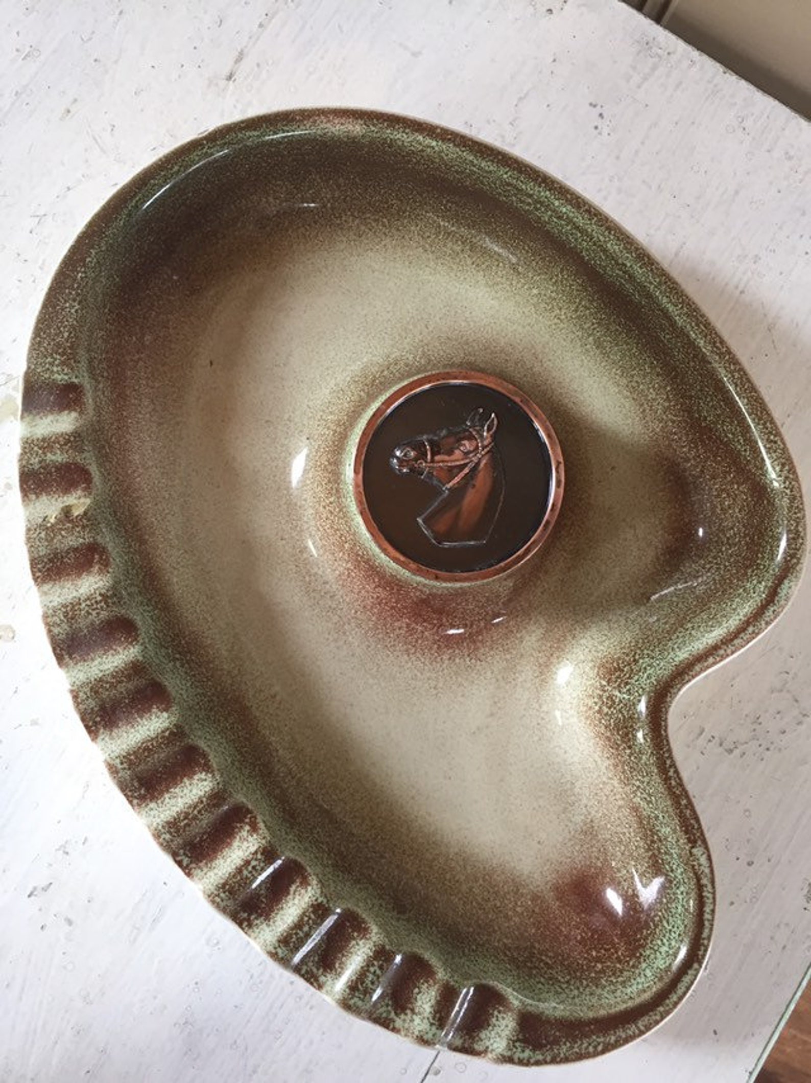 Roseville Pottery Hyde Park Ashtray Horse Art Deco Ashtray Etsy