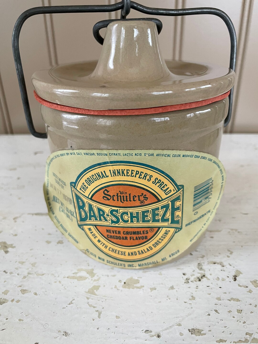 Original Label Win Schuler Barscheeze Cheese Crock With Lid Etsy