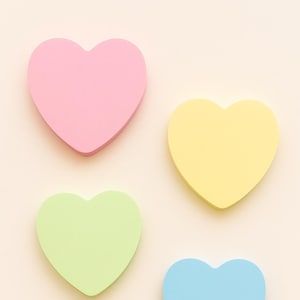Heart-Shaped Sticky Notes: Assorted Colors, Removable Adhesive - 200 Sheets