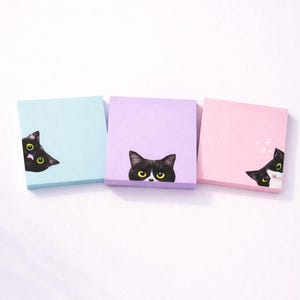 Süße Katze Haftnotizen - bunte Memo-Blocks für Katzenliebhaber (7,6x7,6 cm)