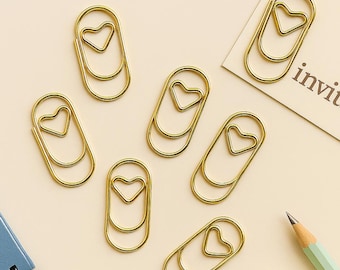 Goldene Büroklammern Herz – Hochzeits-, Planer- und Scrapbook-Accessoires