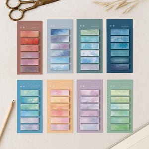 Onglets pour pense-bête en dégradé de couleur : étiquettes auto-adhésives pour signets