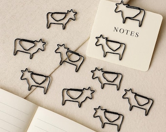 Black Cow Paper Clips | Farmhouse Desk Accessories