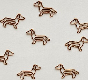 Lot De 50 Trombones En Forme De Teckel Doré - Fournitures De Bureau Mignonnes Pour Amoureux Des Chiens - Cadeau Original Pour Collègues, étudiants, Enseignants