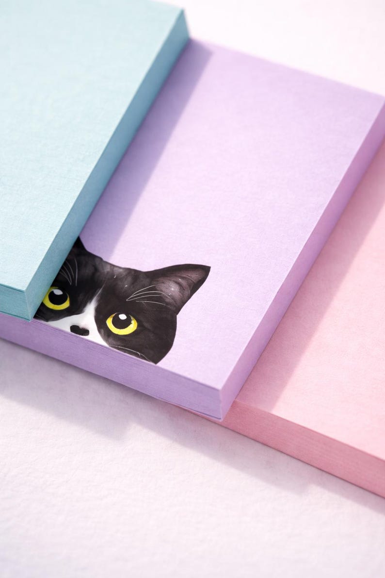 Cute Cat Sticky Notes - Colorful Memo Pads for Cat Lovers (7.6x7.6 cm) image 3