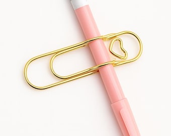 Clip portabolígrafos dorado: accesorio para agenda, marcapáginas, clip para papel