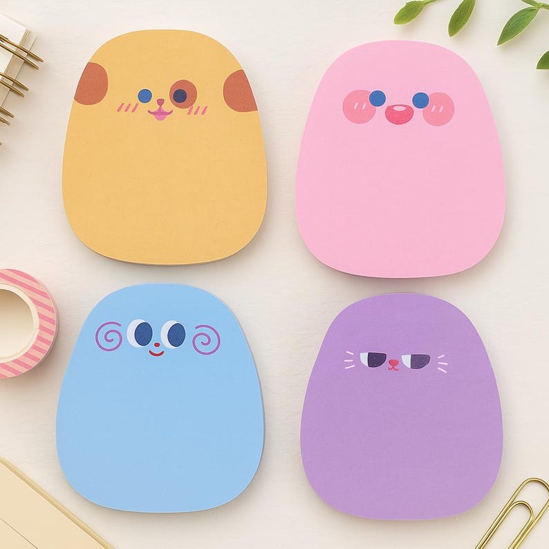 Sticky Note Ear Type Emoticon Sticky Notes Set – Fun Office Stationery, 240 Sheets - Etsy