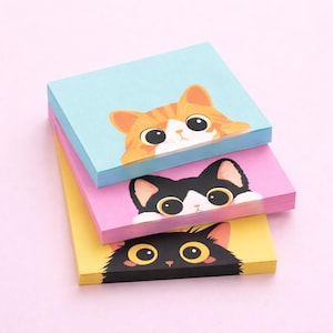 Cute Cat Sticky Notes Set – Kawaii Planner Accessories