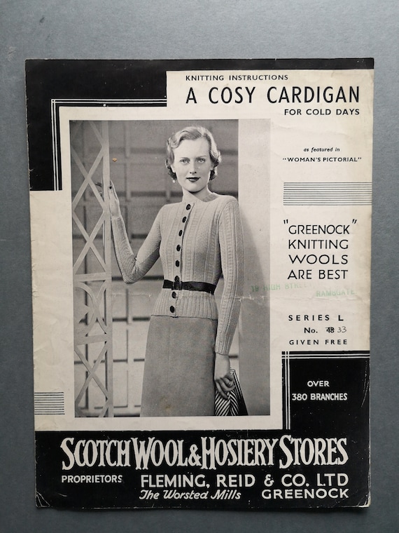 VINTAGE KNITTING PATTERNS Greenock Scotch Wool 1930s 1950s 1960s Selection