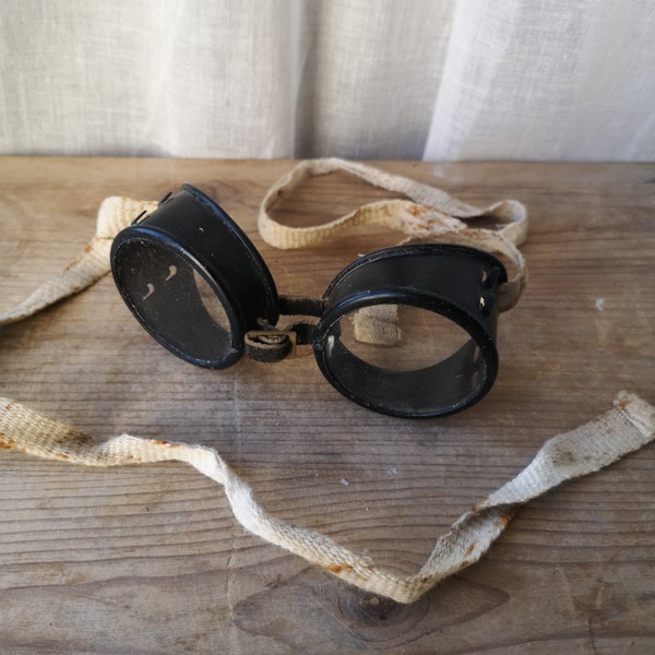 L.B.L.D 1942 safety goggles, industrial eye wear, metal and glass