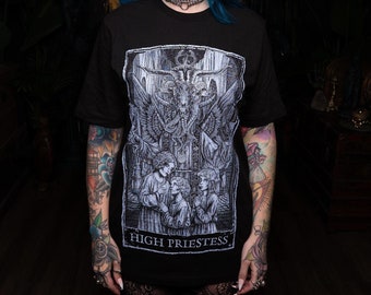 High Priestess Tarot Card T-Shirt, gothic shirt, Tarot shirt