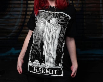 The Hermit Tarot Card T-Shirt, Gothic Tarot Shirt, Virgo Graphic Tee