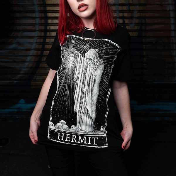 The Hermit Tarot Card T-Shirt, Gothic Tarot Shirt, Virgo Graphic Tee