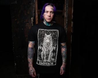 The Emperor Tarot Card T-Shirt, Gothic Style Tee, Emo Aesthetic, Aries Graphic Tee