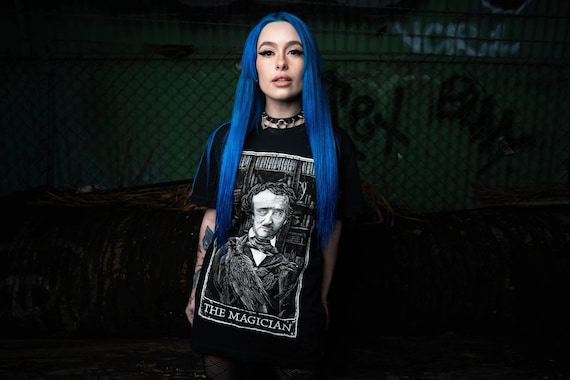The Magician Tarot Card T-Shirt, Black & White Graphic Tee, Grunge Apparel