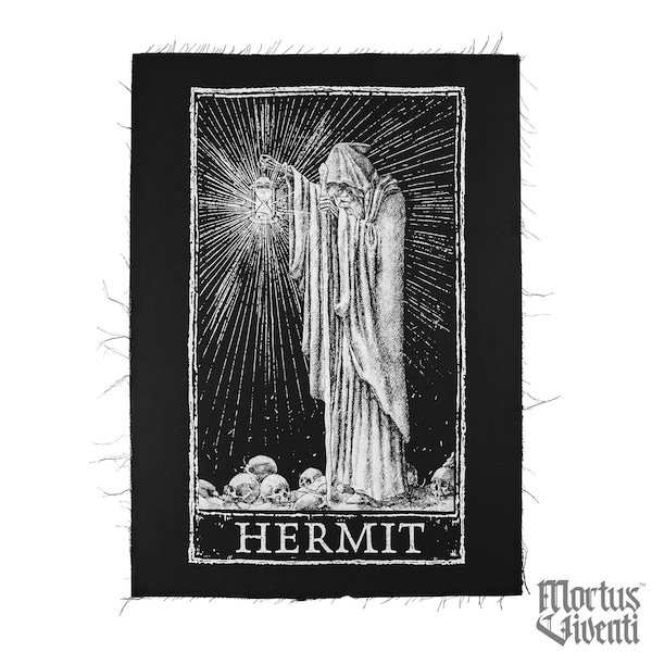 The Hermit Tarot Card Large Patch, Gothic / Emo Appliqué, Decorative Virgo Patch