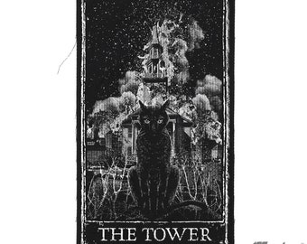 The Tower Tarot Card Mini Patch