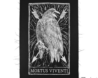 Mortus Tarot Card Large Patch, Novelty Patch, Jacket / Backpack Appliqué