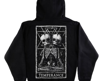 Temperance Tarot Card Zip Up, Aesthetic Streetwear, Hooded Sweatshirt