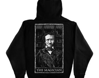 The Magician Tarot Card Zip Up, Gothic Style Apparel, Aesthetic Hooded Sweatshirt