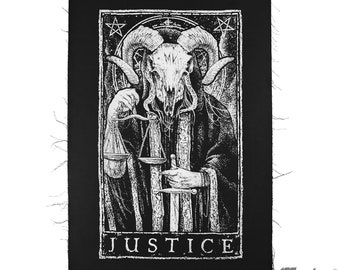 Justice Tarot Card Large Patch, Novelty Patch, Libra Zodiac Appliqué