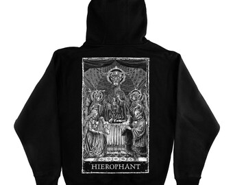 Hierophant Tarot Card Zip Up, Gothic Sweater, Tarot Sweatshirt, Goth Daddy, Goth Mommy