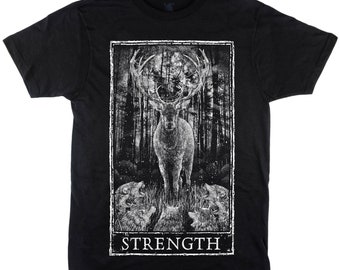 Strength Tarot Card T-Shirt, Gothic Style Tee, Trendy Streetwear, Leo Graphic Tee