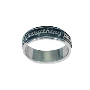 King Solomon&#39;s Sterling Silver Ring &#39;Everything passes. This too shall pass&#39;