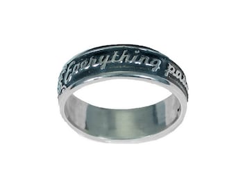 King Solomon&#39;s Sterling Silver Ring &#39;Everything passes. This too shall pass&#39;