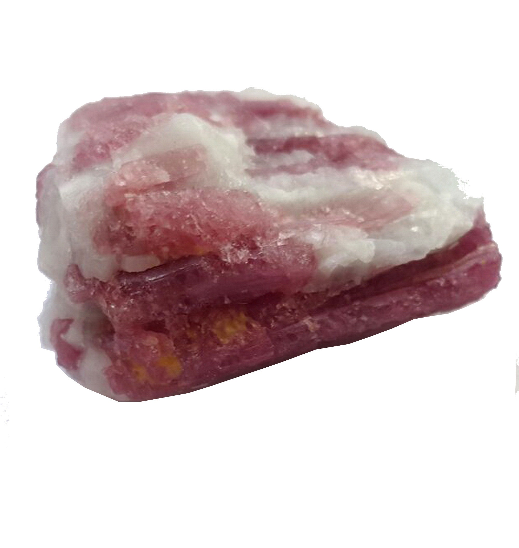 Natural untreated tourmline stone pink (rubelite) and black crystal 30x20 mm