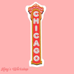 Downtown Chicago Theater Sign Kiss-Cut Stickers image 1