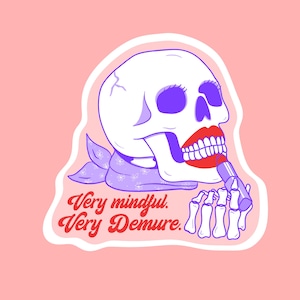 Demure Sticker Sehr niedlich Sehr achtsam Aufkleber für Planer Wasserdichter Aufkleber Design Kunst Aufkleber TikTok Aufkleber Planeraufkleber Lustig
