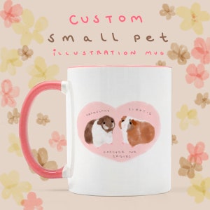 CUSTOM Pet Illustration Mug | Personalized Guinea Pig Coffee Mug | Piggy Mom | Gift Mug | Pet Lover | Cute Illustration | Cavy |Pet Memorial