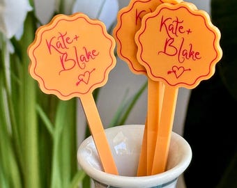 Acrylic Cocktail Stirrers | Drink Stirrers | Wavy, Squiggle, Wave | Wedding, Hens Party Accessories | Swizzle Sticks