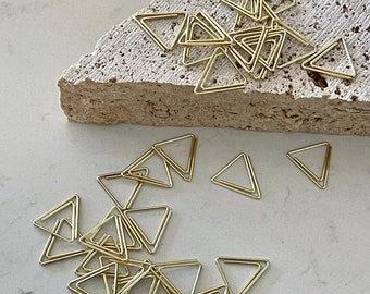 Clips de papel triangulares dorados y plateados / Paquete / Papelería para bodas / Invitaciones para eventos