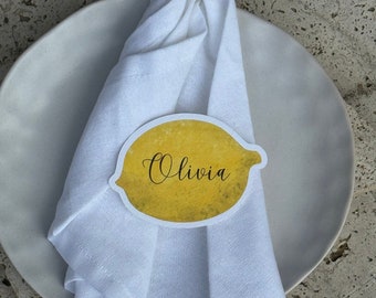 Lemon Name Place Cards | Lemon Full | Wedding, Bridal Baby Shower, Birthday Party | She Found Her Main Squeeze