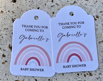 Thank You Rainbow Baby Shower Gift Tags Boho Children's Birthday Party