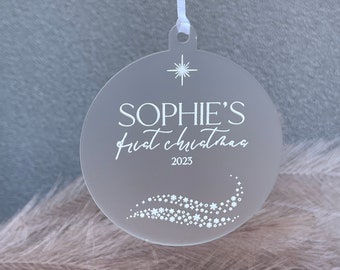 Christmas Decoration Ornaments Xmas Stocking | Tree | First Christmas | Star Personalised | Presents Gifts | Christmas Tree Bauble
