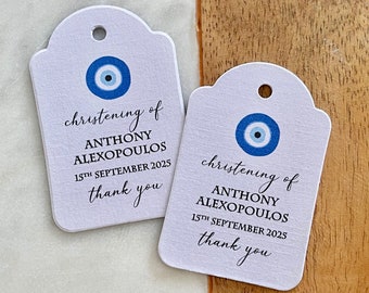 Evil Eye Christening Baptism Holy Communion Confirmation White Tags Mati Greek