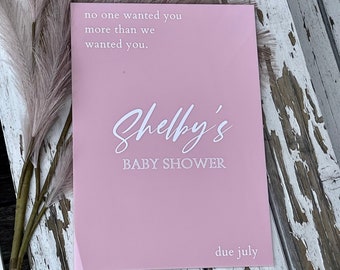 Baby Shower Sign | Custom Phrase | Acrylic + Laser | Poem, Statement | Hens, Bridal Shower, Baby | Party | Milestones