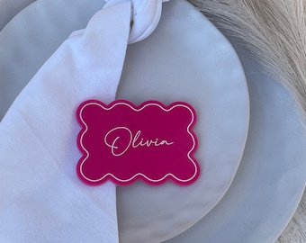 Biglietti da visita Wave / Acrilico + Laser / Personalizzati, Ospiti individuali / Segnaposto, Disposizione dei posti a sedere / Matrimonio, Compleanno, Sposa