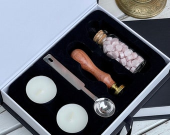 Wax Seal Stamp Kit | Gift Box Beginner Set | Wax Stamp Collection Holiday Decor Christmas