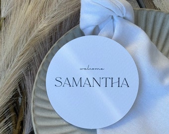 Circle Name Place Cards | Wedding, Bridal, Baby Shower, Birthday Party, Christening