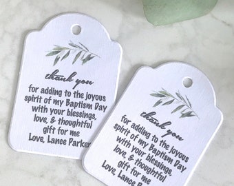 Thank You Olive Branch Christening Baptism Holy Communion Confirmation White Tags