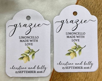 Grazie Limoncello Homemade With Love Wedding Tags