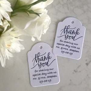 Thank You Wedding Tags Minimalist Personalised Classic