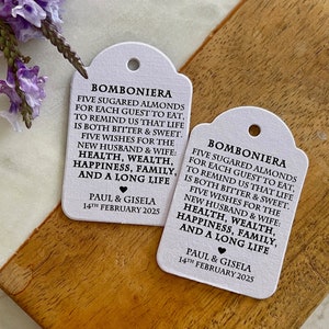Bomboniera An Italian Wedding Tradition Tags Five Sugared Almonds